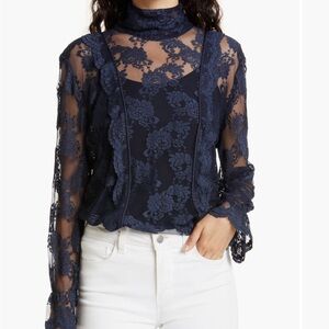Smythe Navy Lace Top